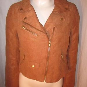 Camel/Tan H&M Suede Biker Jacket